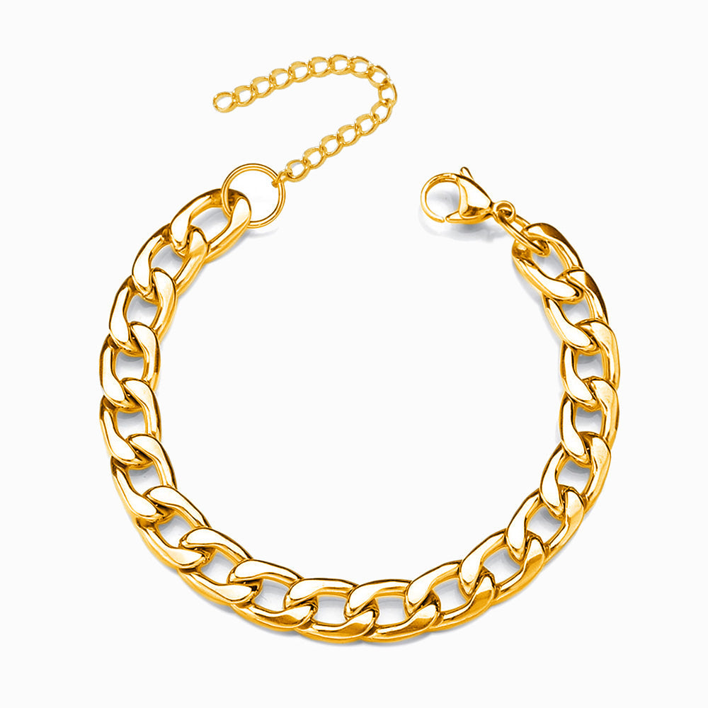 Pulseira Cubana para Mulher 10mm SL2238 - Aço Inox Dourado
