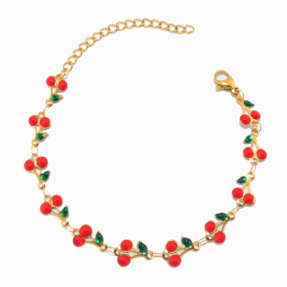 Pulseira de Pé Cerejas SL2210 - Aço Inox