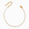 Pulseira de Pé com Pérolas SL2113 - Aço Inox Dourado