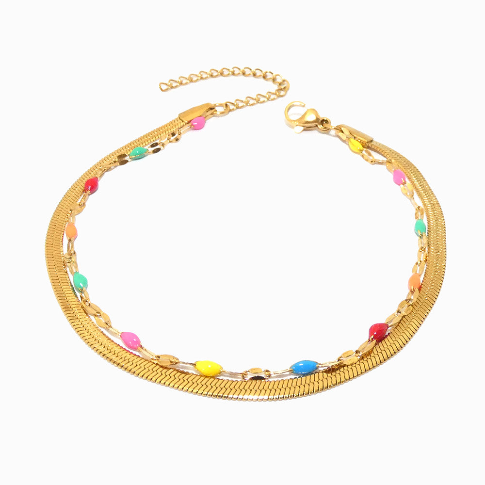 Pulseira Dupla 18+3cm SL2219 - Aço Inox