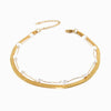 Pulseira Dupla 18+3cm SL2229 - Aço Inox Dourado