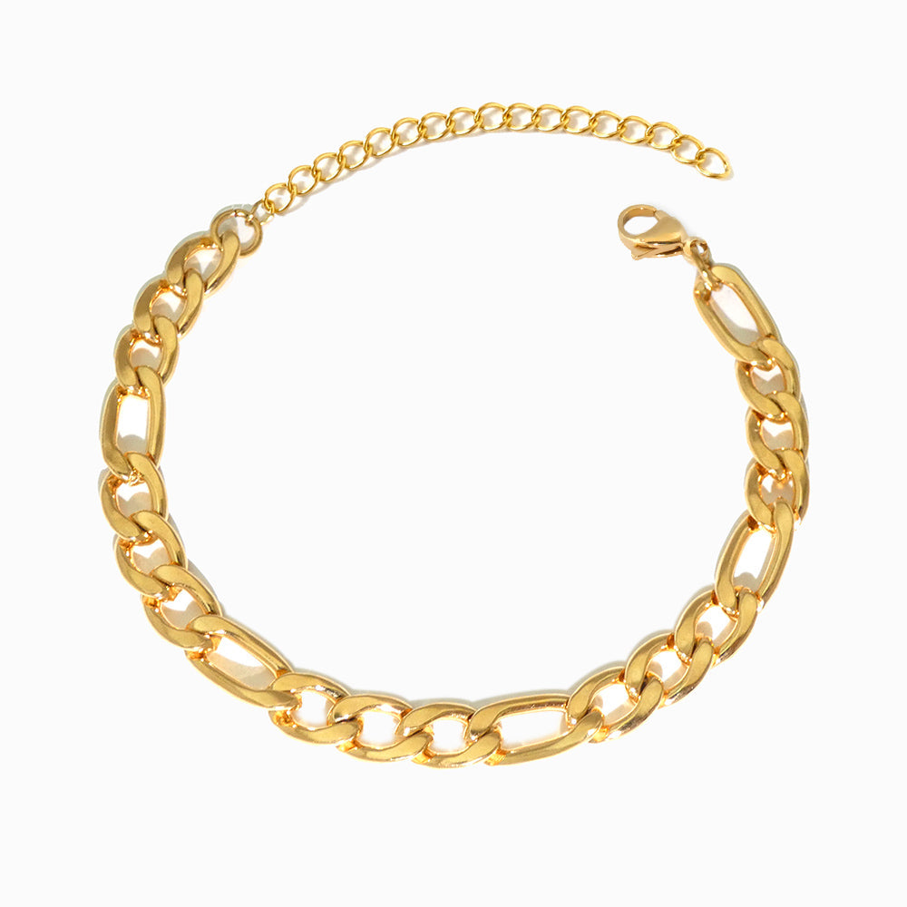 Pulseira Fígaro 7mm SL8009 - Aço Inox Dourado