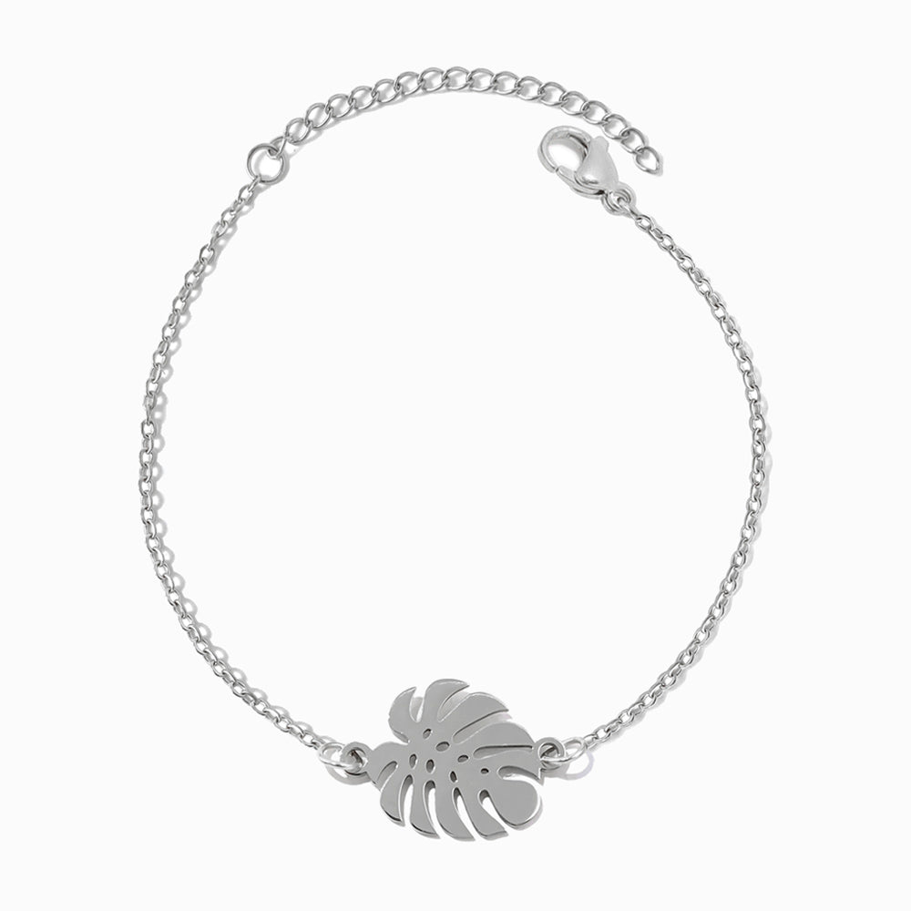 Pulseira Folha Palmeira SL2353 - Aço Inox Prateado