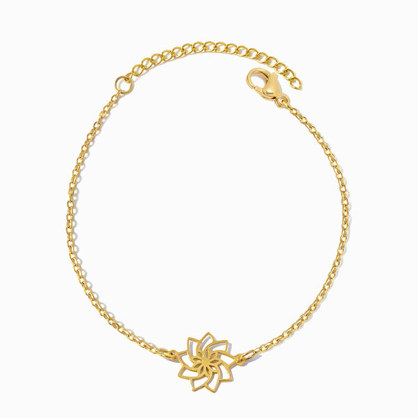Pulseira Flor de Lótus SL236 - Aço Inox Dourado