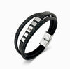 Pulseira Masculina SL5805 - Couro Sintético e Aço Inox