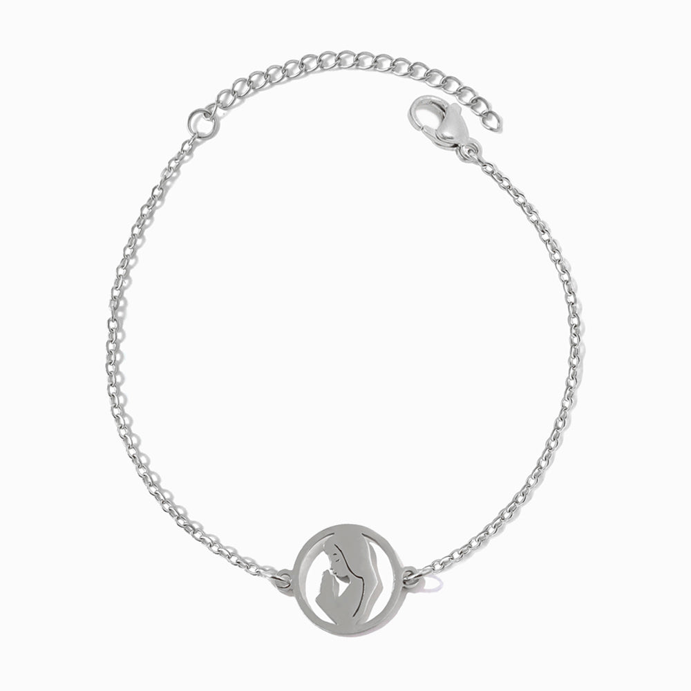 Pulseira Nossa Senhora SL2343 - Aço Inox Prateado