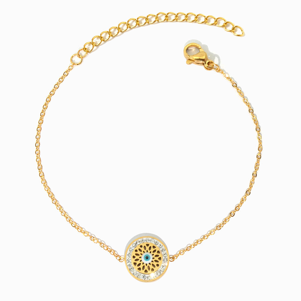 Pulseira com Olho Turco SL3107 - Aço Inox