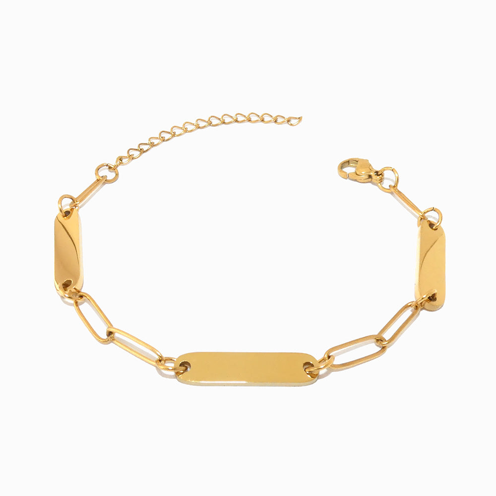 Pulseira Personalizada com Nome SL2212 - Aço Inox Dourado