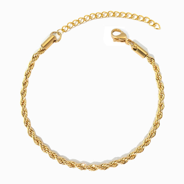 Pulseira Torcida 2mm SL8008 - Aço Inox Dourado