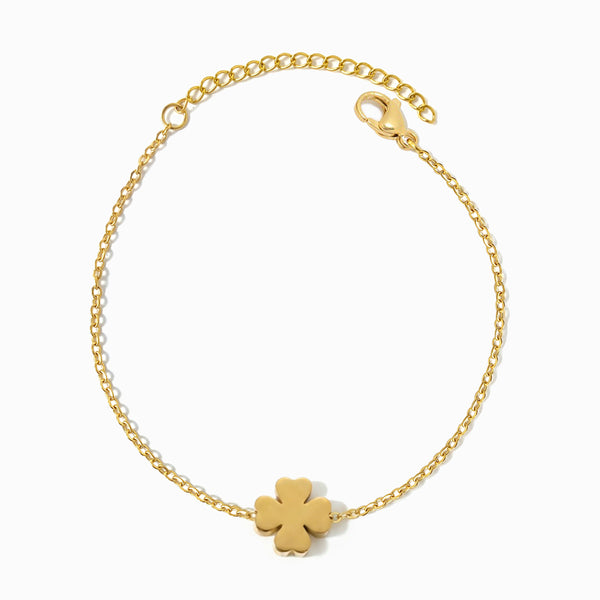 Pulseira Trevo de Quatro Folhas SL2107 - Aço Inox Dourado