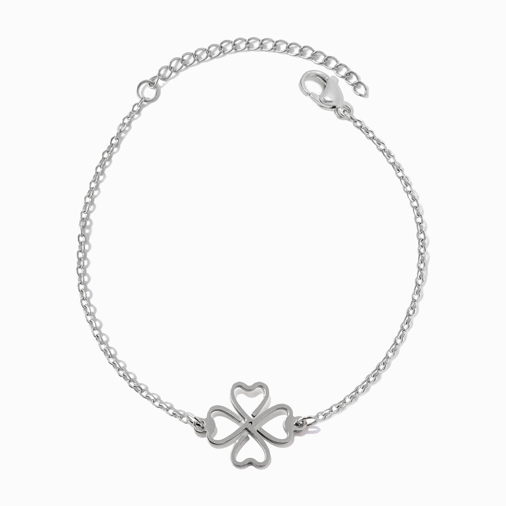 Pulseira Trevo de Coração SL2344 - Aço Inox Prateado