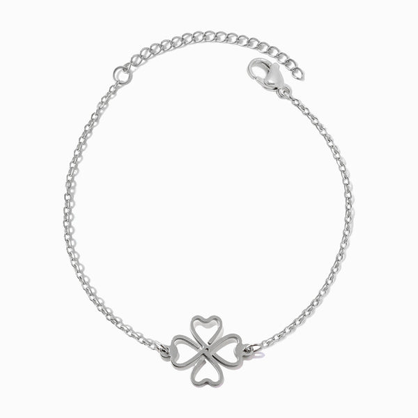 Pulseira Trevo de Coração SL2344 - Aço Inox Prateado