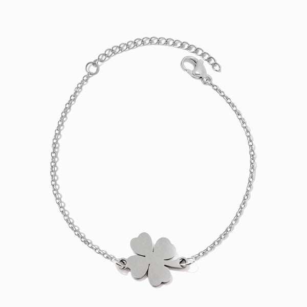 Pulseira Trevo de Coração SL2347 - Aço Inox Prateado