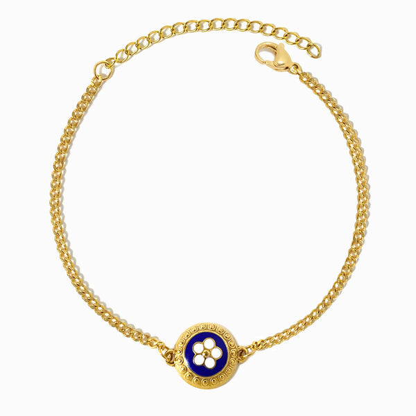 Pulseira com Flor SL2183 - Aço Inox