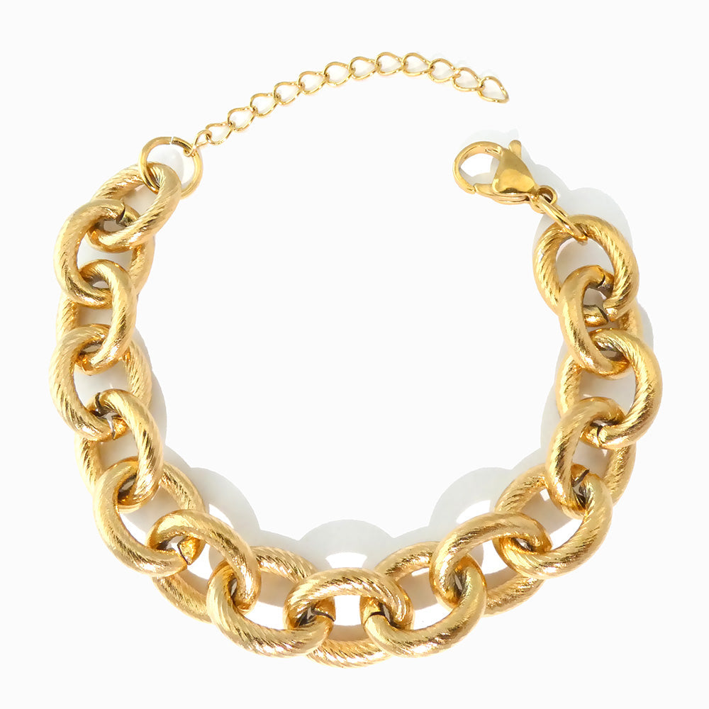 Pulseira Hip Hop SL8001 - Aço Inox Dourado