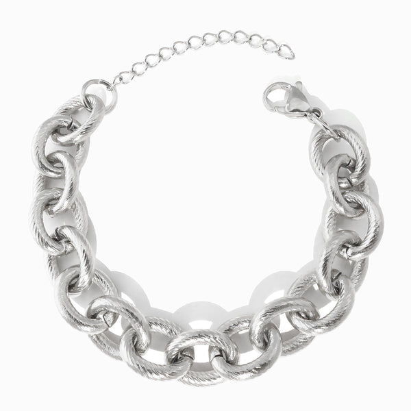 Pulseira Hip Hop SL8001 - Aço Inox Prateado