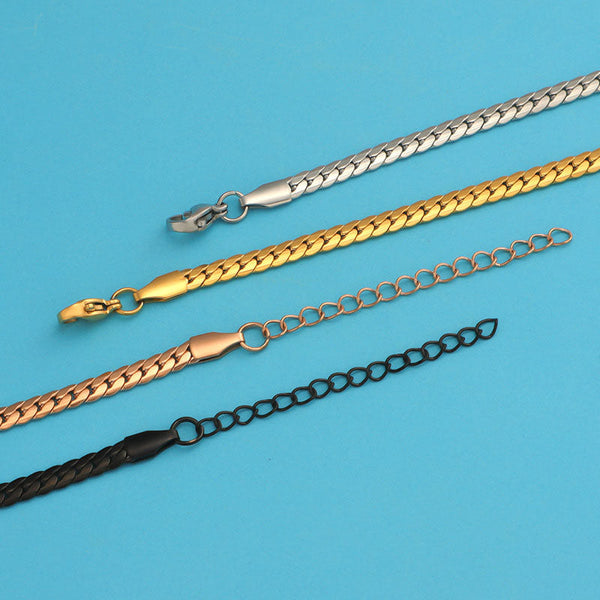 Pulseira Achatada em Aço Inoxidável