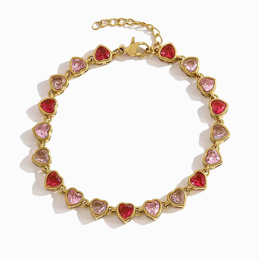 Pulseira Coração em Aço Inoxidável e Zircónia
