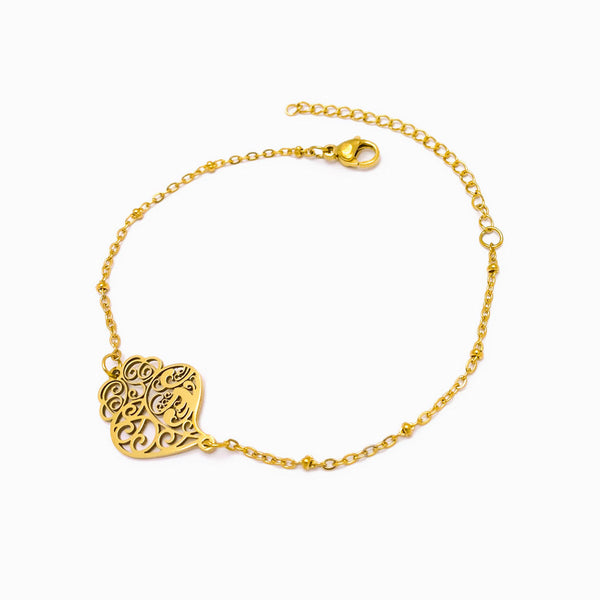 Pulseira Coração de Viana SL2133 - Aço Inox Dourado