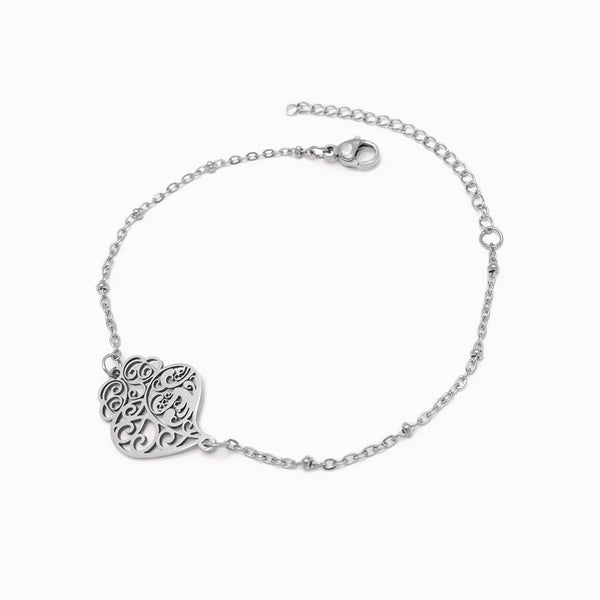 Pulseira Coração de Viana SL2133 - Aço Inox Prateado