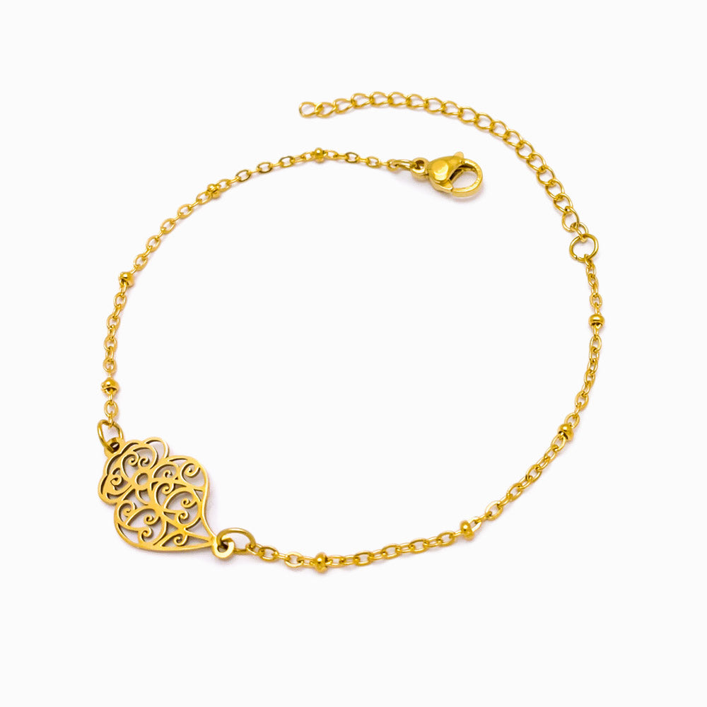 Pulseira Coração de Viana SL2135 - Aço Inox Dourado