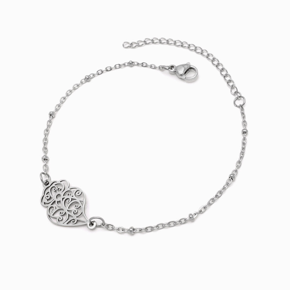 Pulseira Coração de Viana SL2135 - Aço Inox Prateado