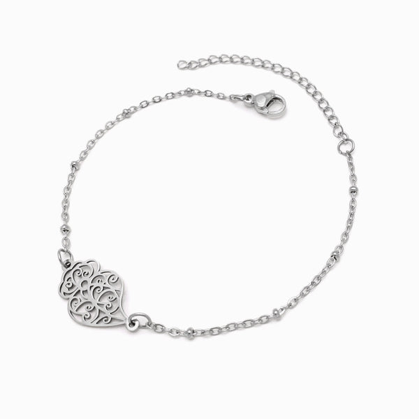 Pulseira Coração de Viana SL2135 - Aço Inox Prateado