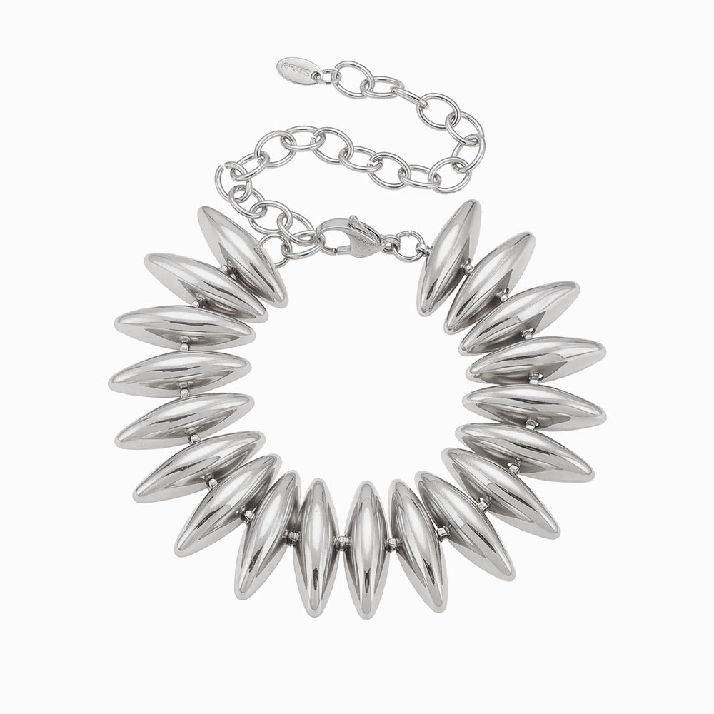 Pulseira Geométrica Statement em Aço Inoxidável