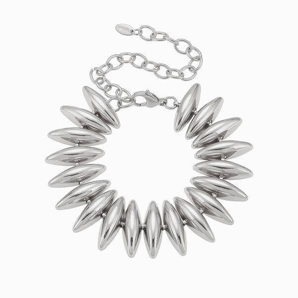 Pulseira Geométrica Statement em Aço Inoxidável