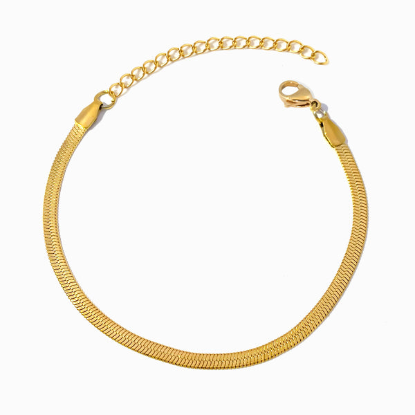 Pulseira Malha Snake 3mm SL1051 - Aço Inox Dourado