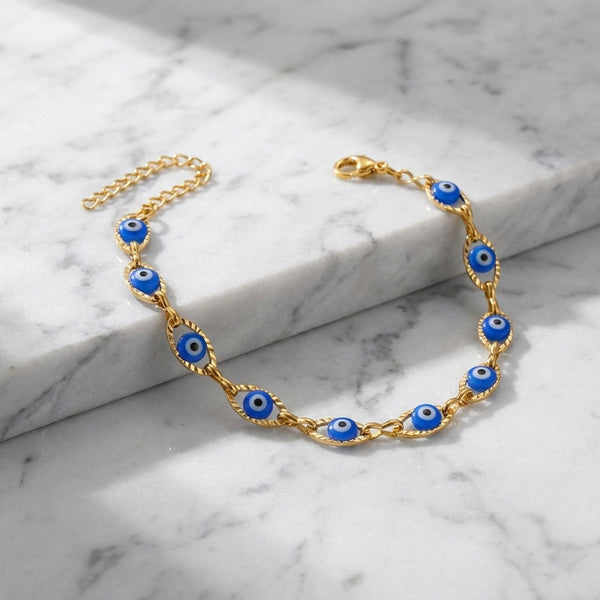 Pulseira Olho Turco em Aço Inoxidável