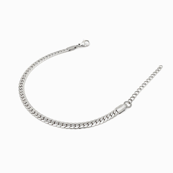 Pulseira Achatada em Aço Inoxidável