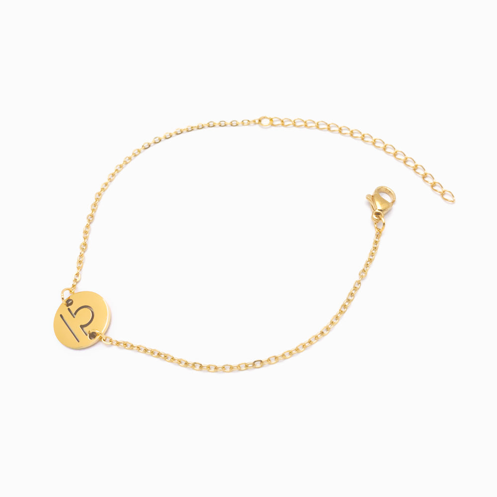 Pulseira Signo Balança em Aço Inox Dourado