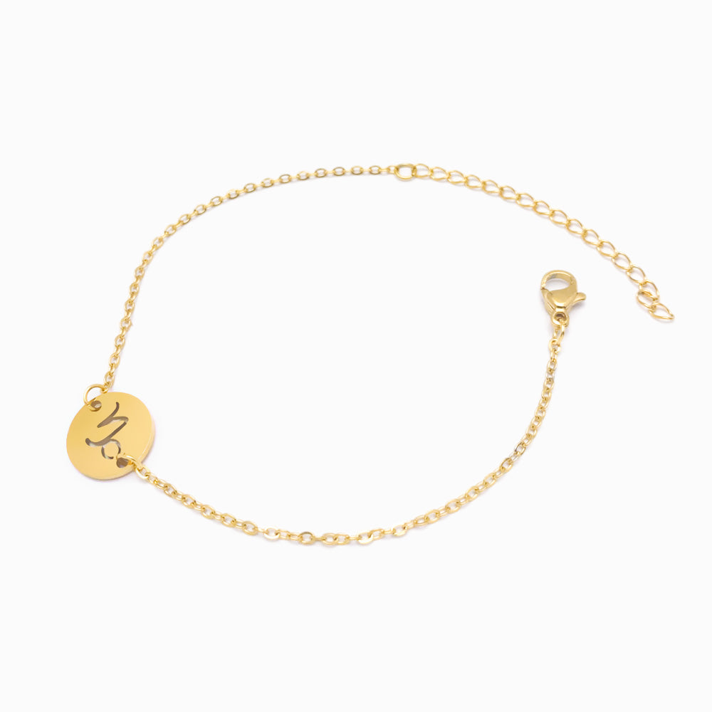 Pulseira Signo Capricórnio em Aço Inox Dourado