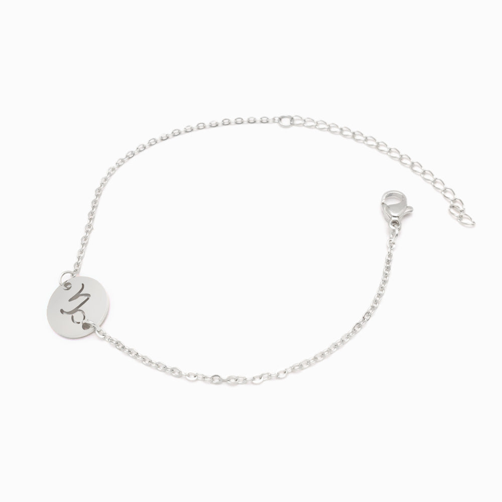 Pulseira Signo Capricórnio em Aço Inox Prateado