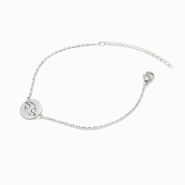 Pulseira Signo Caranguejo em Aço Inox Prateado