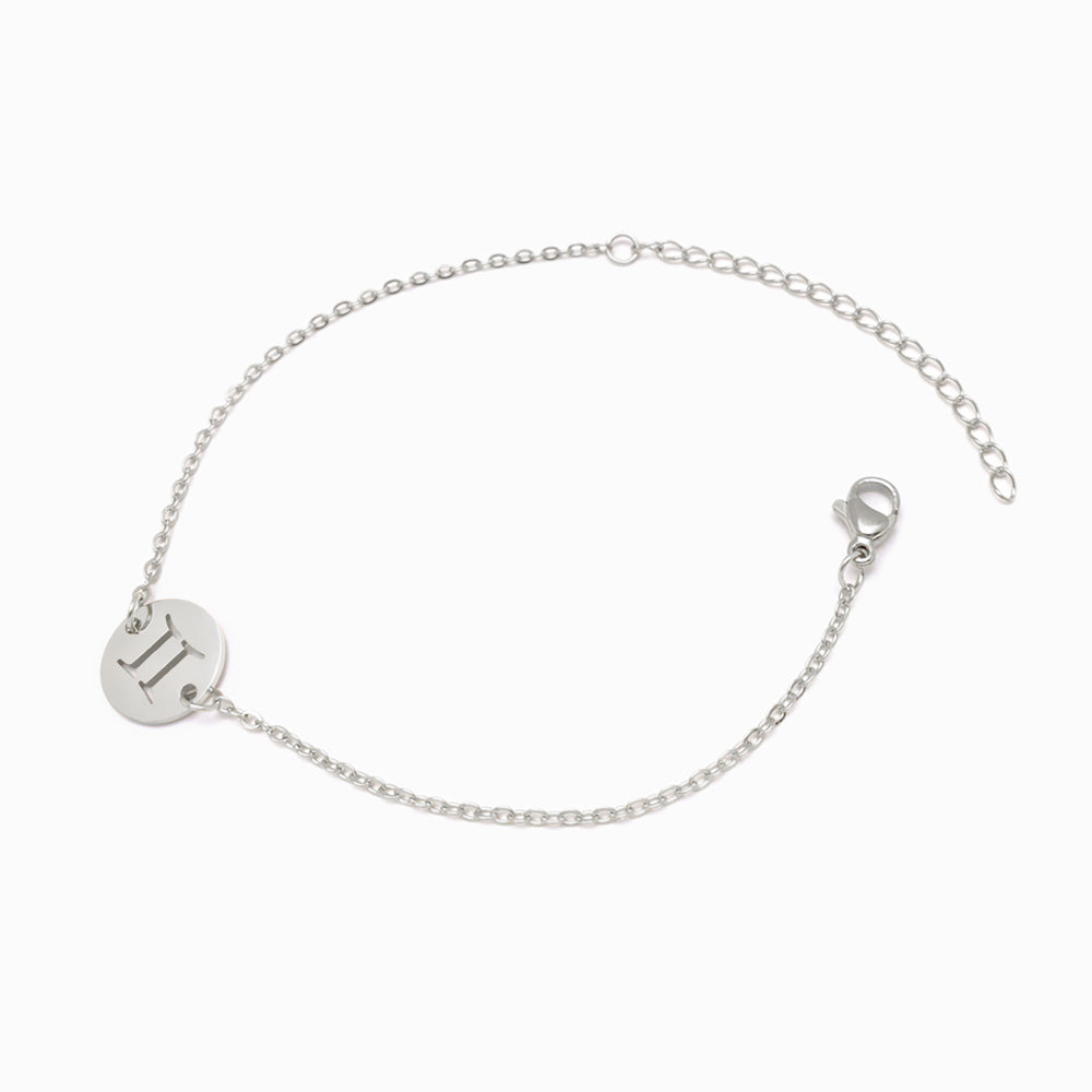 Pulseira Signo Gémeos em Aço Inox Prateado