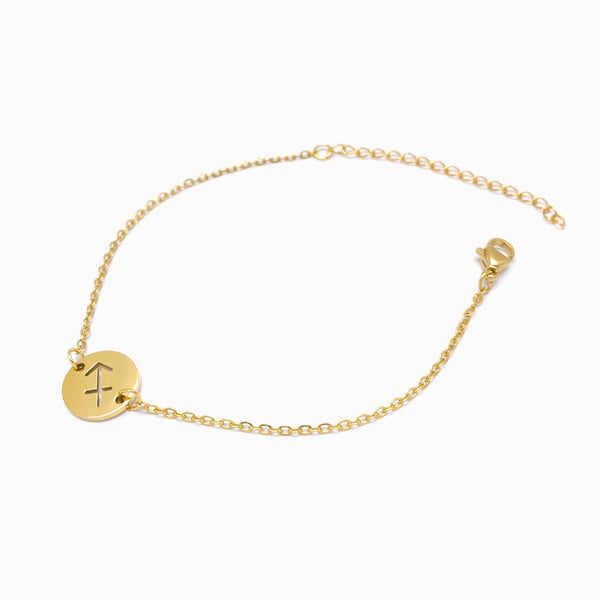 Pulseira Signo Sagitário em Aço Inox Dourado