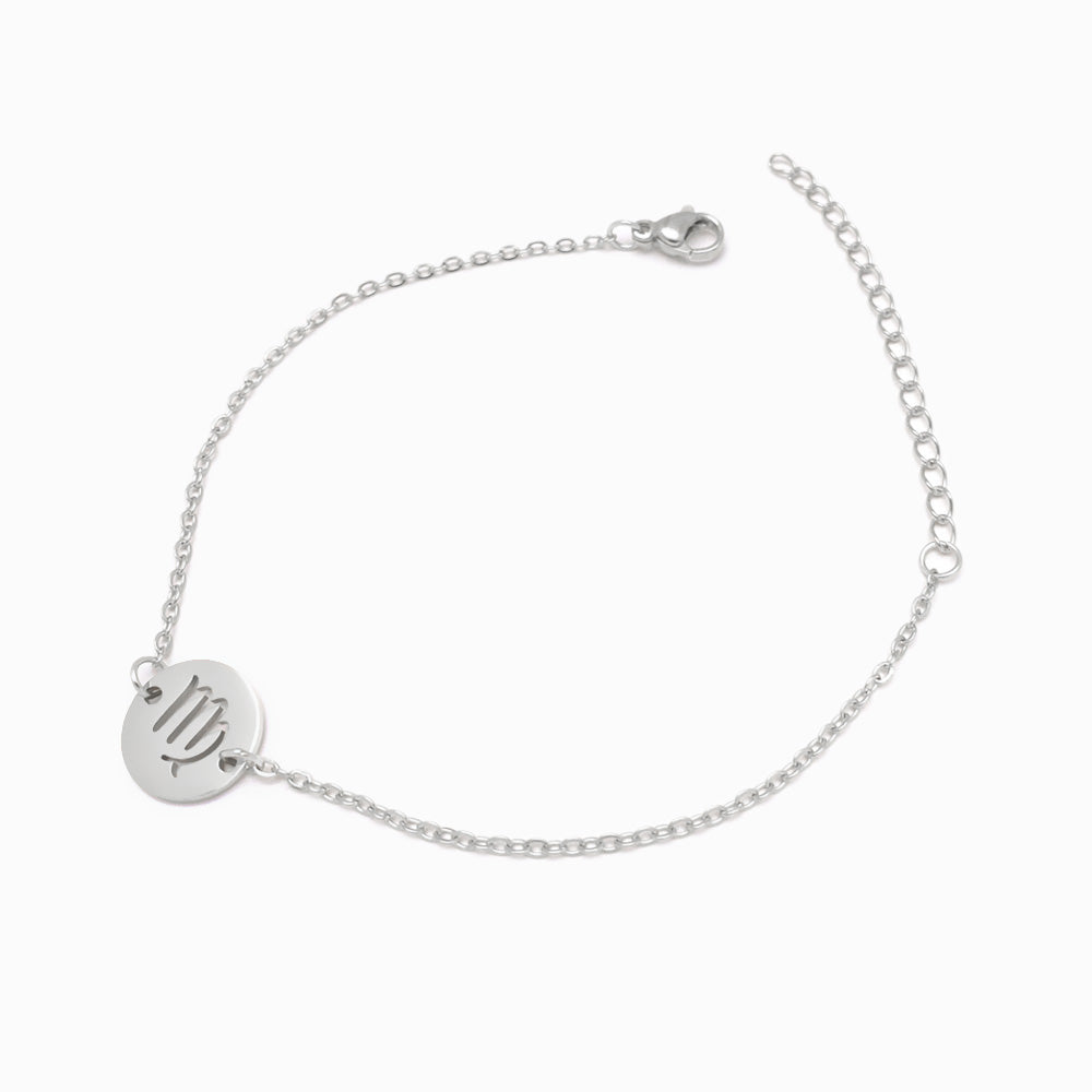 Pulseira Signo Virgem em Aço Inox Prateado