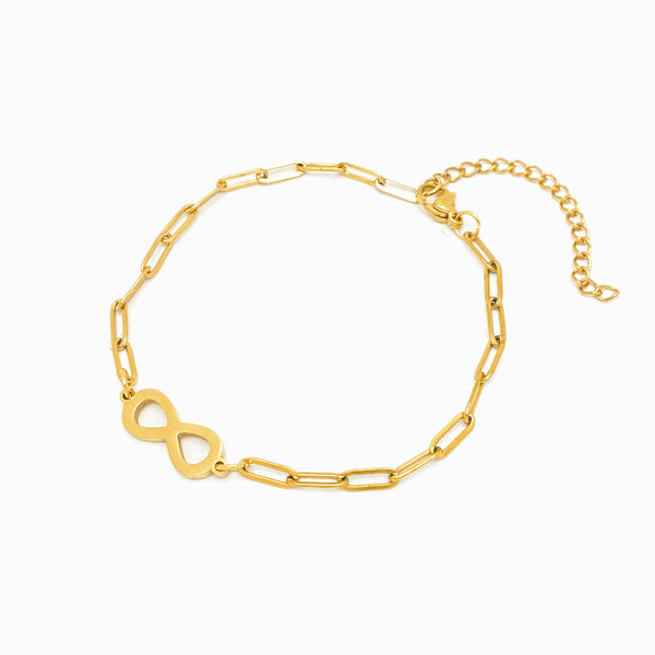 Pulseira Símbolo do Infinito SL2359 - Aço Inox Dourado