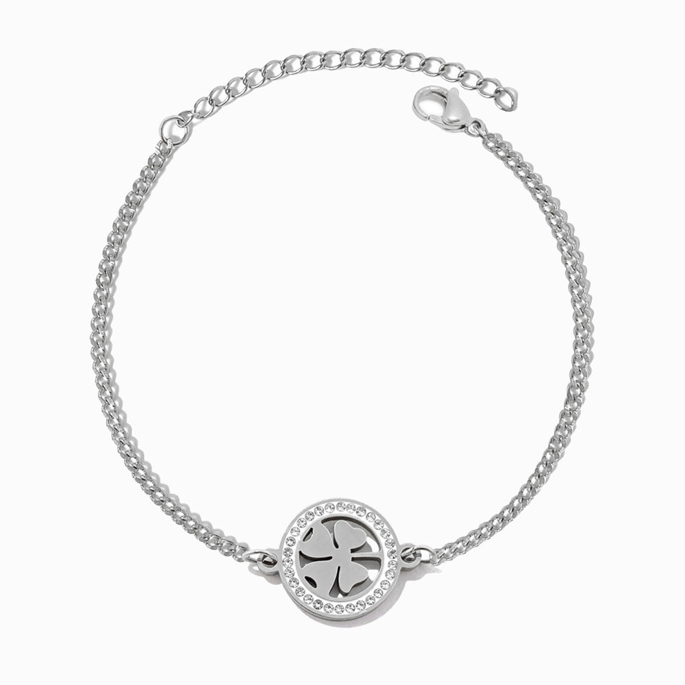 Pulseira Trevo SL2016 - Aço Inox Prateado