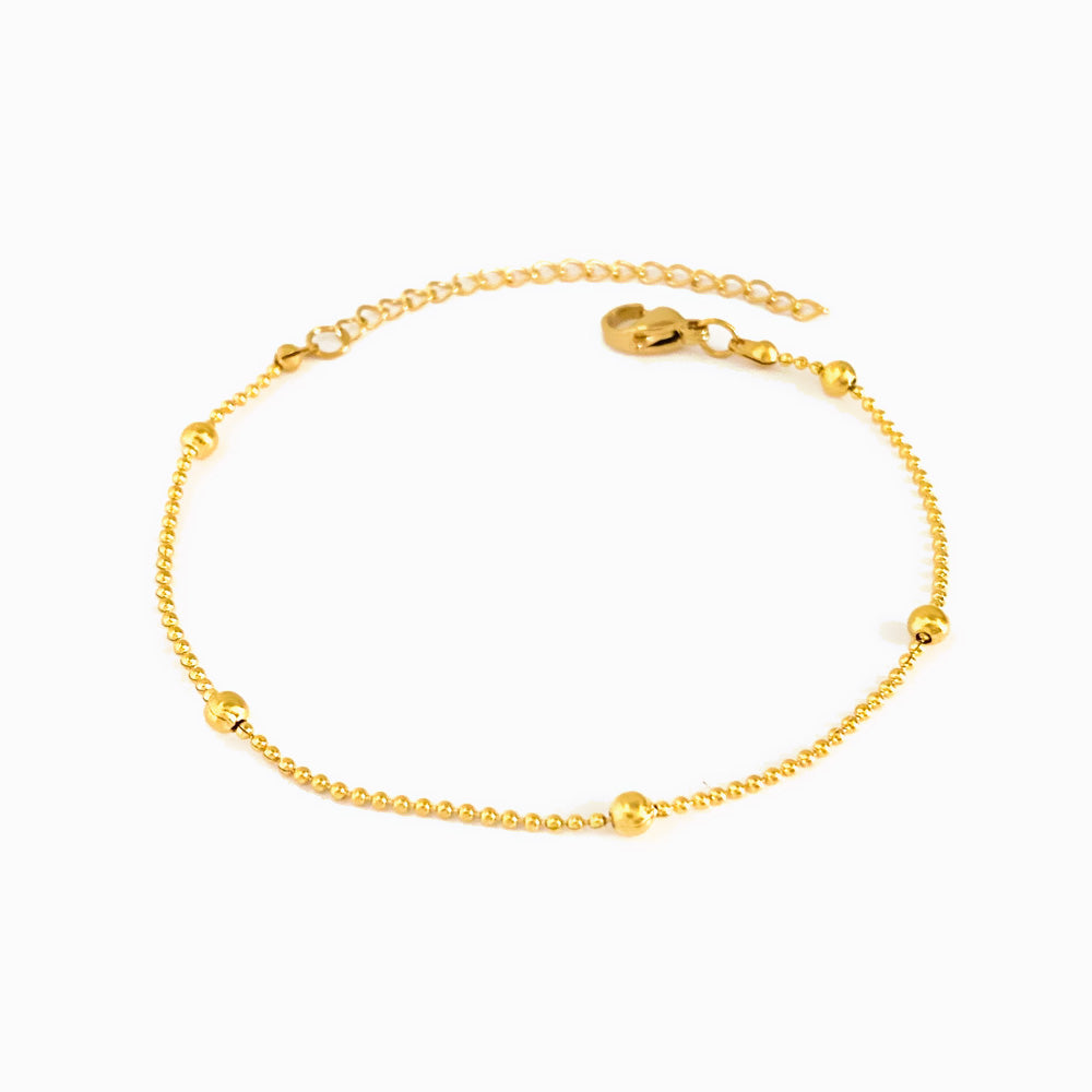 Pulseira com Bolinhas em Aço Inoxidável