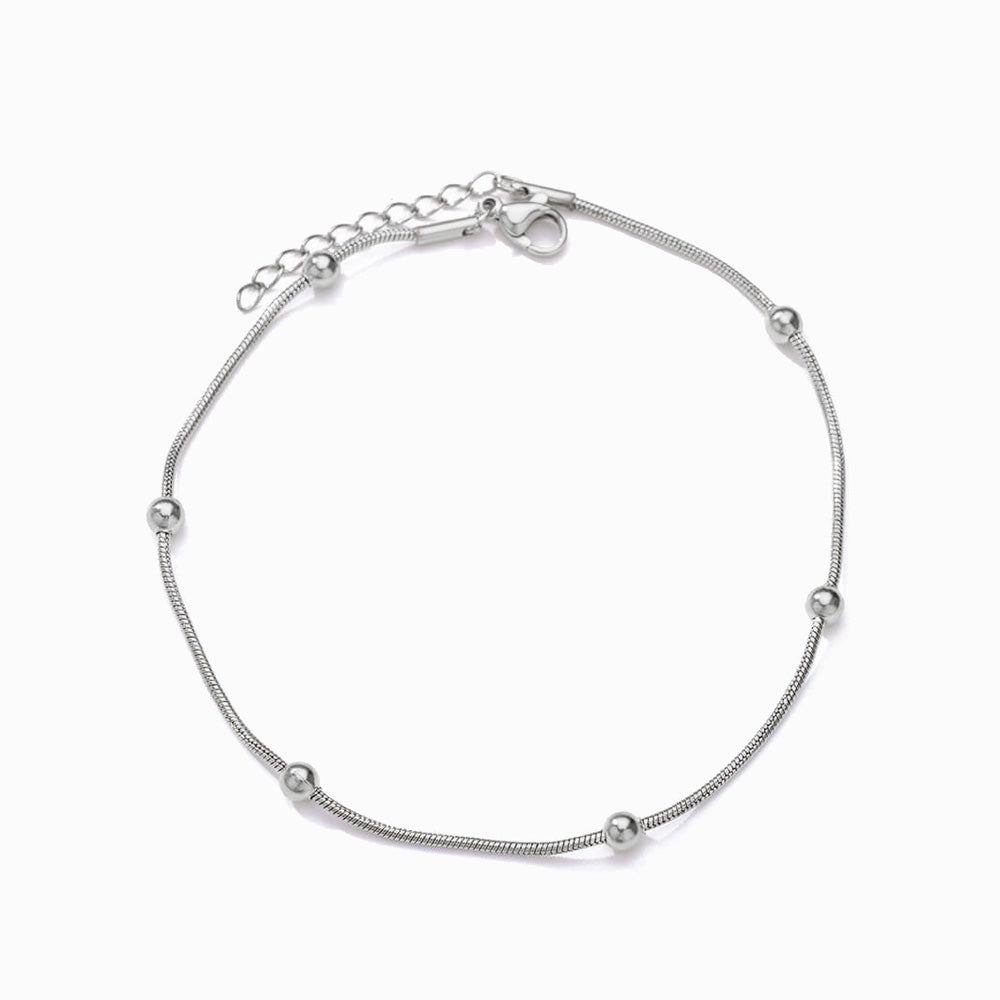 Pulseira com Bolinhas SL2144 - Aço Inox Prateado