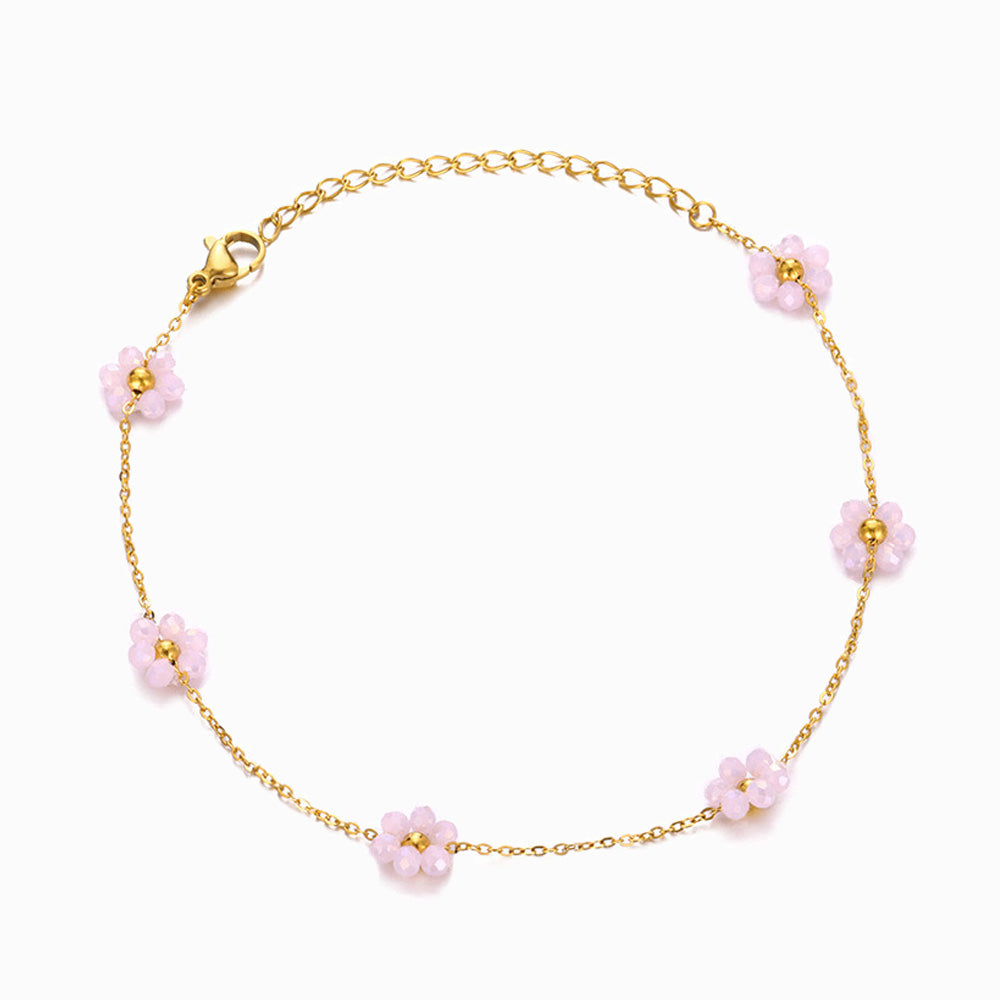 Pulseira com Flor SL2140 - Aço Inox