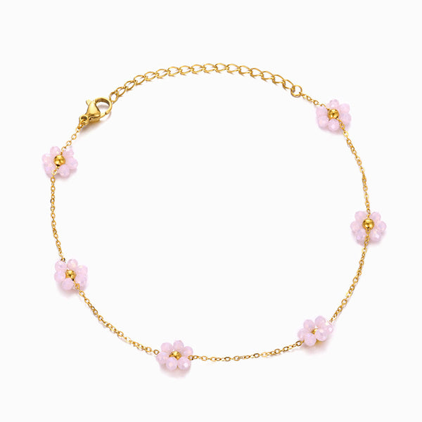 Pulseira com Flor SL2140 - Aço Inox