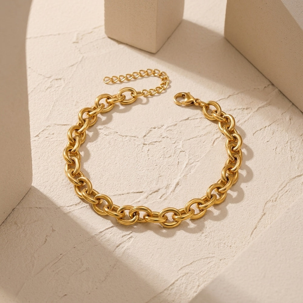 Pulseira de Corrente em Aço Inoxidável