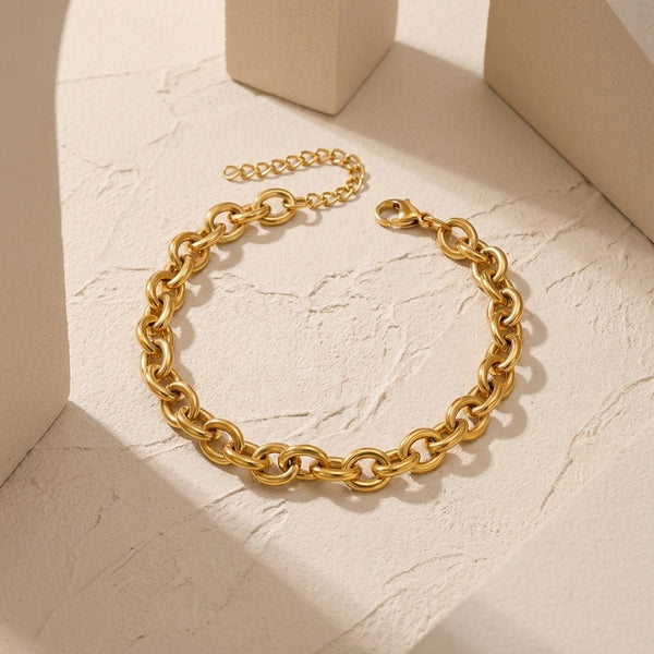 Pulseira de Corrente em Aço Inoxidável