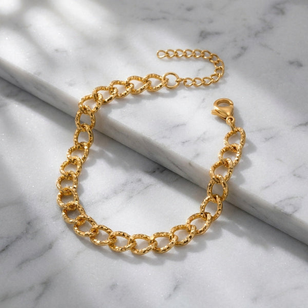Pulseira de Corrente em Aço Inoxidável