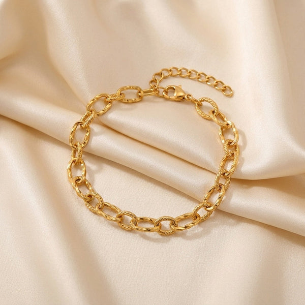 Pulseira de Corrente em Aço Inoxidável
