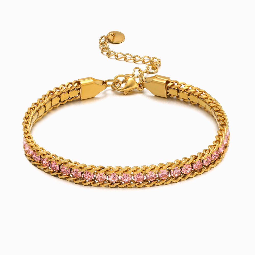 Pulseira com Brilhantes SL1111 - Aço Inox